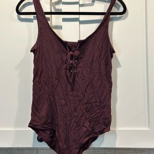 American Eagle Outfitters Burgundy Bodysuit